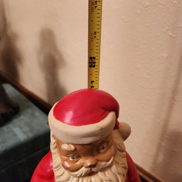 70s MCM Santa Claus Art Pottery Booze Decanter With Removable Hat Lid 11" H x 4" - Picture 9 of 11